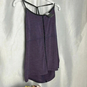 NWT LIJA plum criss  cross fitted cami tank top racerback spaghetti straps
